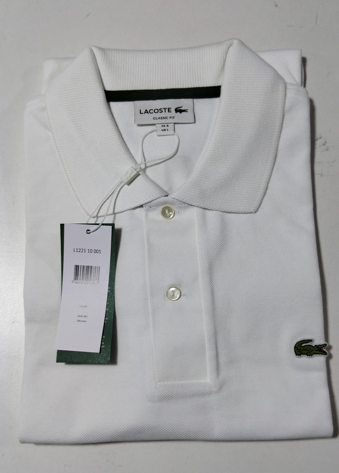 Camisero original Lacoste Blanco humo